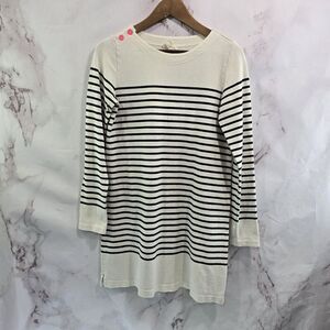 Anthropologie Dress Womens XS Black White Striped Shift Mini Long Sleeve Terry